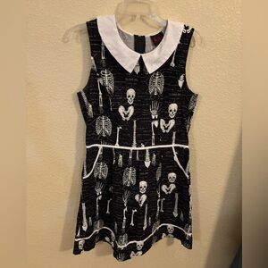Folter Modcloth Skeleton Print Sleeveless Glow In The Dark Dress, Size XL